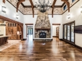 Double Sided Fireplace with Timber Accents